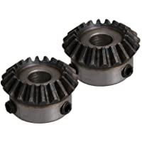 Yibuy 2 piezas de acero 20T 1.25 módulo M5 tornillo cónico rueda de engranaje cónico 8 mm diámetro